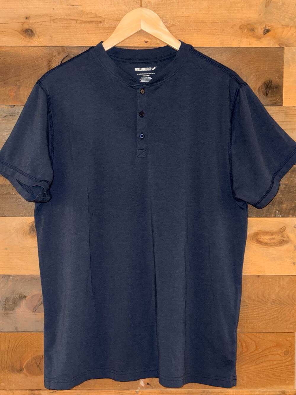 William Rast Men's Navy Pima Cotton Modal Blend Short Sleeve Henley Size XL